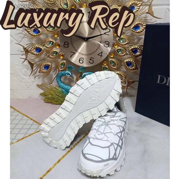 Replica Dior Unisex Shoes CD B31 Runner Sneaker White Technical Mesh Gray Rubber Warped Cannage 10