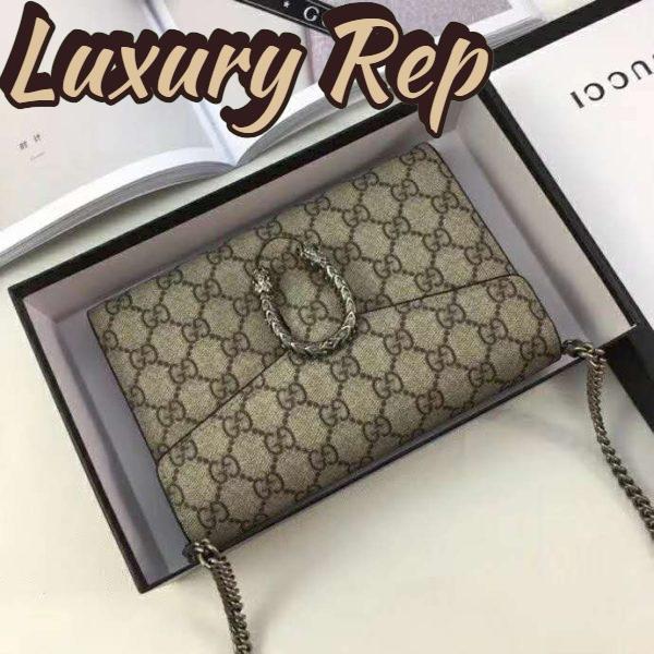 Replica Gucci GG Women Dionysus Super Mini Leather Bag GG Supreme Canvas 5