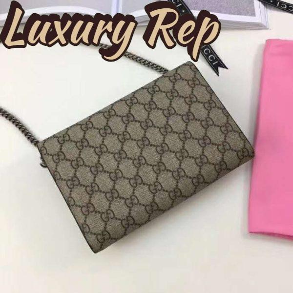 Replica Gucci GG Women Dionysus Super Mini Leather Bag GG Supreme Canvas 6