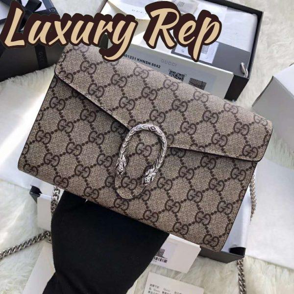 Replica Gucci GG Women Dionysus Super Mini Leather Bag GG Supreme Canvas 7