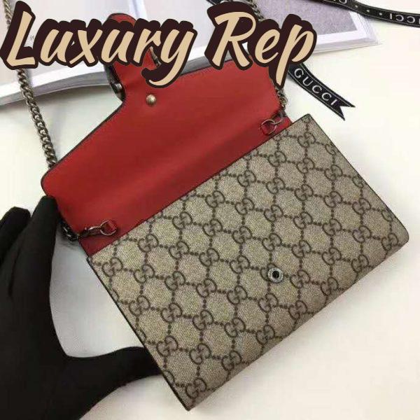 Replica Gucci GG Women Dionysus Super Mini Leather Bag GG Supreme Canvas 8