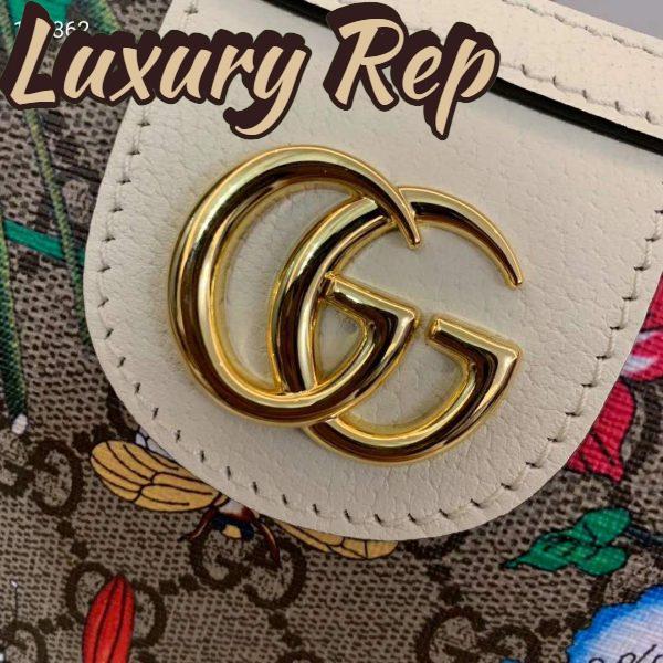 Replica Gucci GG Women GG Flora Shoulder Bag Beige/Ebony Supreme Canvas 9
