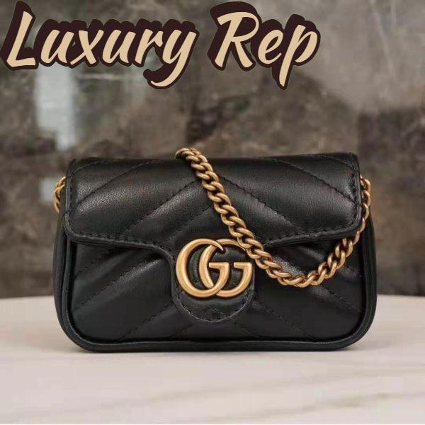 Replica Gucci GG Women GG Marmont Matelassé Leather Super Mini Bag Black Matelassé Chevron 3