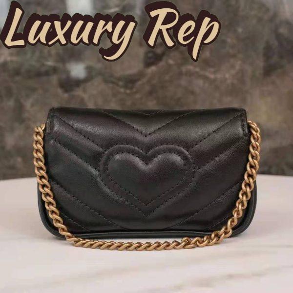 Replica Gucci GG Women GG Marmont Matelassé Leather Super Mini Bag Black Matelassé Chevron 6