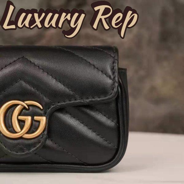 Replica Gucci GG Women GG Marmont Matelassé Leather Super Mini Bag Black Matelassé Chevron 8