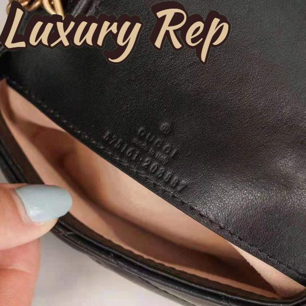 Replica Gucci GG Women GG Marmont Matelassé Leather Super Mini Bag Black Matelassé Chevron 10