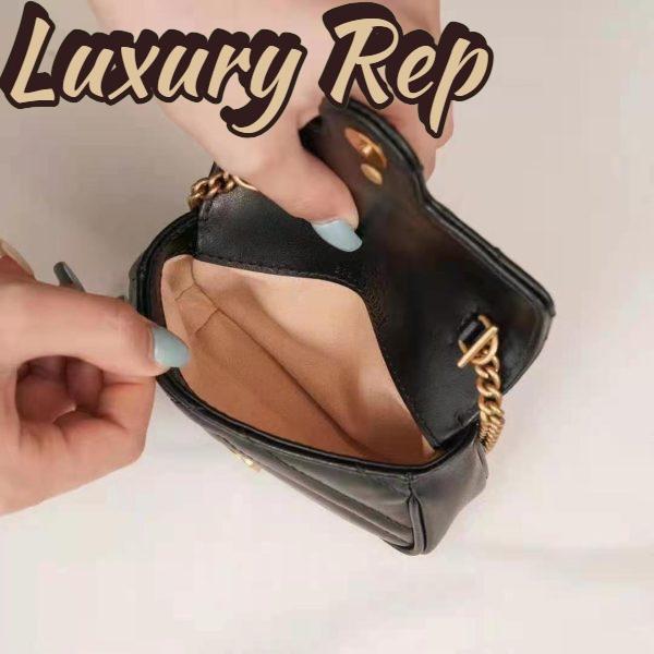 Replica Gucci GG Women GG Marmont Matelassé Leather Super Mini Bag Black Matelassé Chevron 11