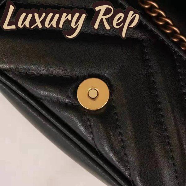 Replica Gucci GG Women GG Marmont Matelassé Leather Super Mini Bag Black Matelassé Chevron 13