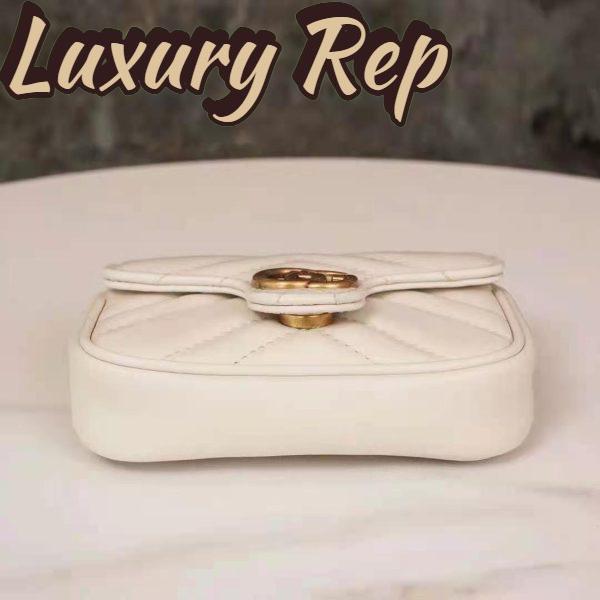 Replica Gucci GG Women GG Marmont Matelassé Leather Super Mini Bag White Matelassé Chevron 4