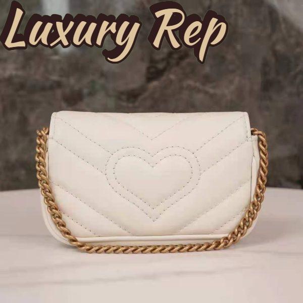 Replica Gucci GG Women GG Marmont Matelassé Leather Super Mini Bag White Matelassé Chevron 5