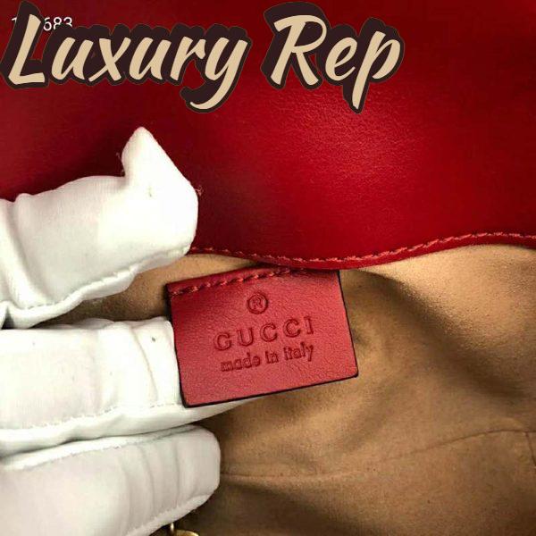 Replica Gucci GG Women GG Marmont Matelassé Leather Super Mini Bag-Red 10