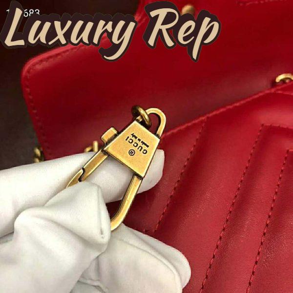 Replica Gucci GG Women GG Marmont Matelassé Leather Super Mini Bag-Red 12