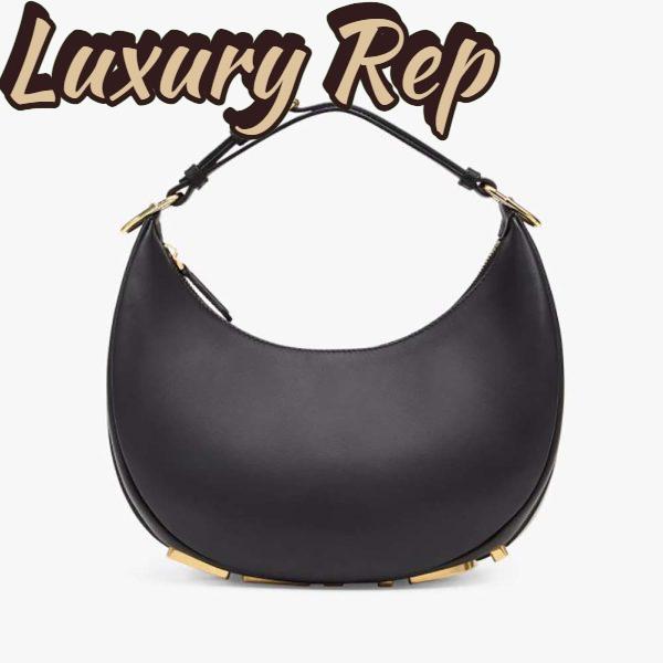 Replica Fendi Women Fendigraphy Small Black Leather Bag-Black 2