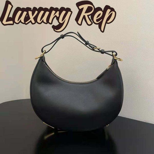 Replica Fendi Women Fendigraphy Small Black Leather Bag-Black 4