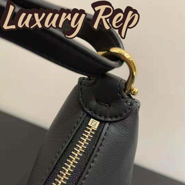 Replica Fendi Women Fendigraphy Small Black Leather Bag-Black 8