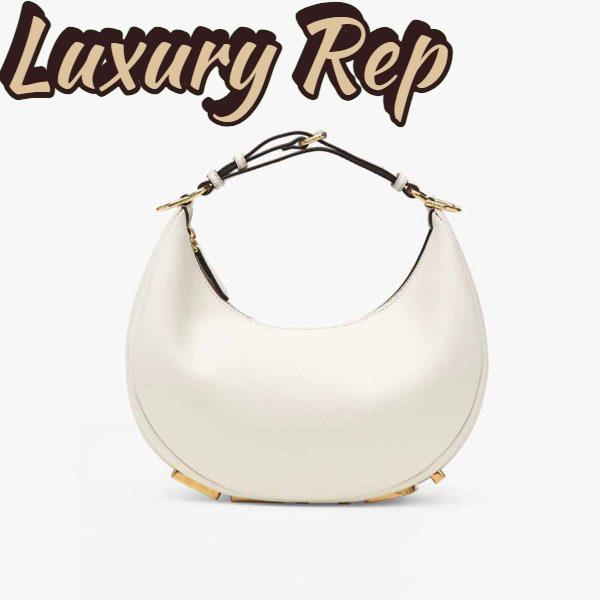 Replica Fendi Women Fendigraphy Small White Leather Bag