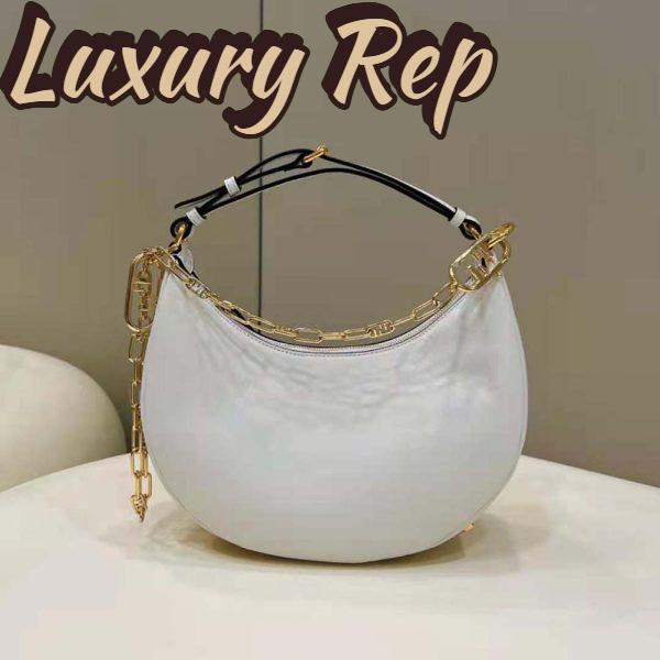 Replica Fendi Women Fendigraphy Small White Leather Bag 3
