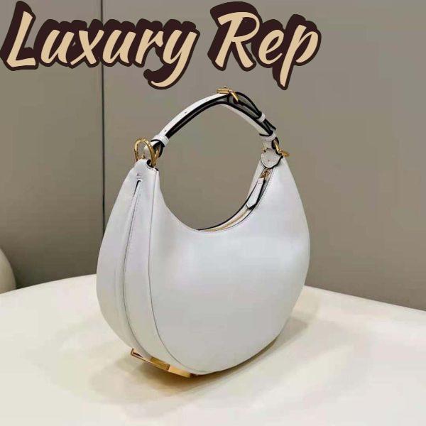 Replica Fendi Women Fendigraphy Small White Leather Bag 5