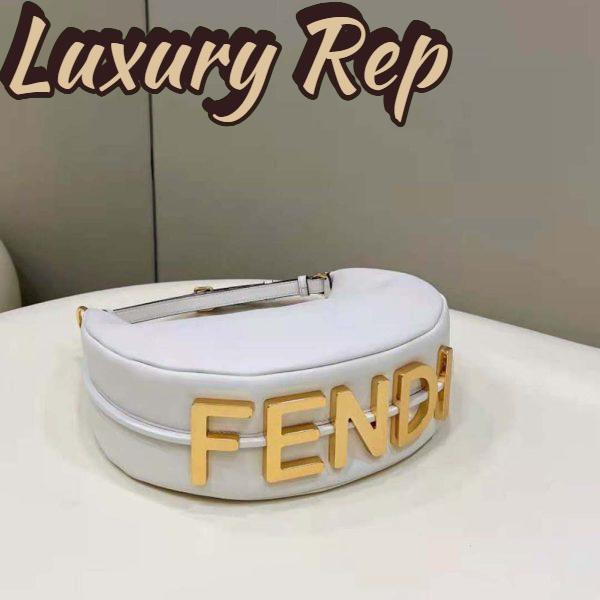 Replica Fendi Women Fendigraphy Small White Leather Bag 6