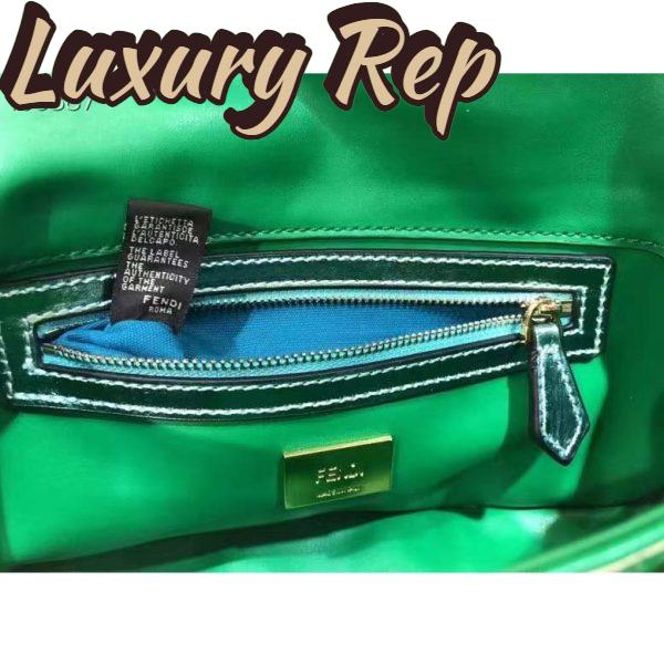 Replica Fendi Women FF Baguette 1997 Green Leather Sequinned Bag 11