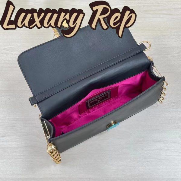 Replica Fendi Women FF Baguette Brooch Fendace Black Leather Bag 7
