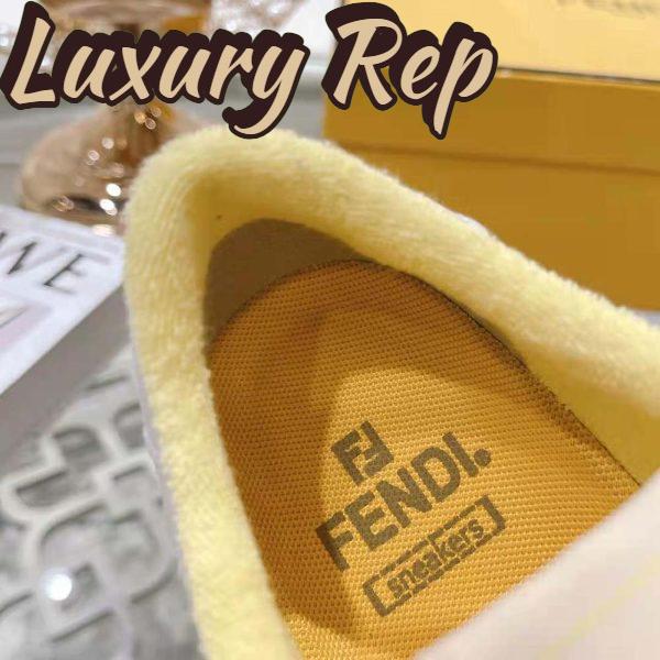 Replica Fendi Unisex Match Yellow Suede Low-Tops 10