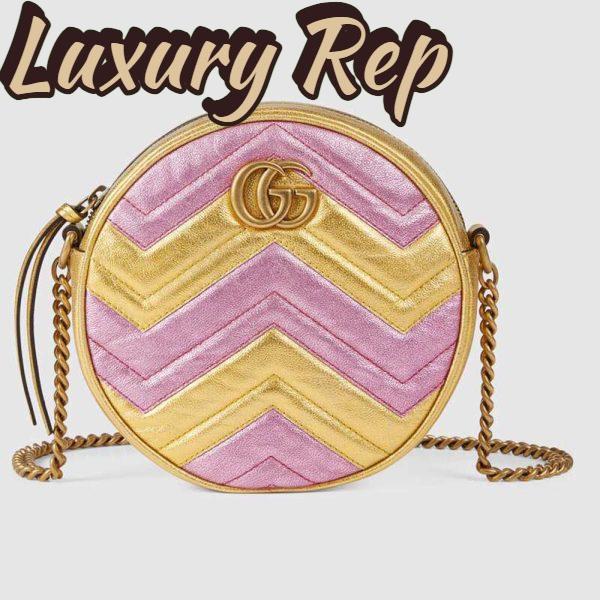 Replica Gucci GG Women GG Marmont Mini Round Shoulder Bag