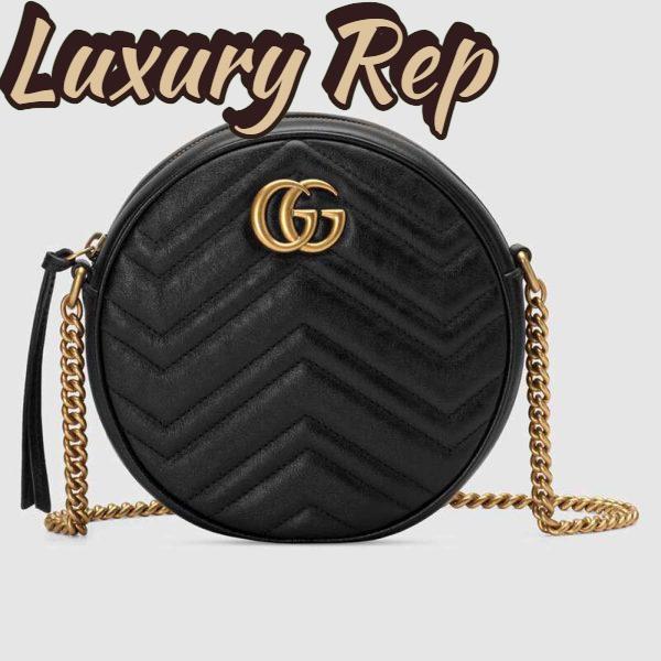 Replica Gucci GG Women GG Marmont Mini Round Shoulder Bag 6