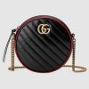 Replica Gucci GG Women GG Marmont Mini Round Shoulder Bag in Blue Diagonal Matelassé Leather 11