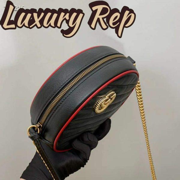 Replica Gucci GG Women GG Marmont Mini Round Shoulder Bag-Black 9