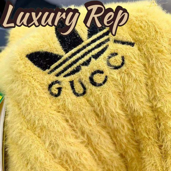 Replica Gucci Men GG Adidas x Gucci Cable Knit Top Yellow Polyamide Trefoil Crewneck Short Sleeves 6