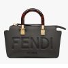 Replica Fendi Women FF Brooch Mini Baguette Fendace White Leather Bag 16