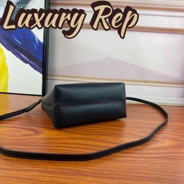 Replica Fendi Women FF By The Way Mini Small Black Leather Boston Bag 6