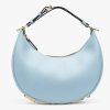 Replica Fendi Women FF Fendigraphy Small Light Blue Leather Bag