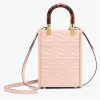 Replica Fendi Women FF Mini Sunshine Shopper White Leather Mini Bag 11