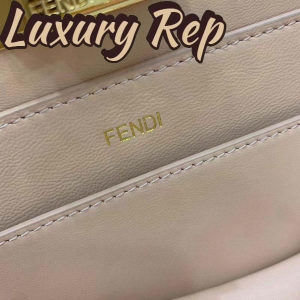 Replica Fendi Women FF Peekaboo Medium Calfskin Leather Bag-Dark Green 10