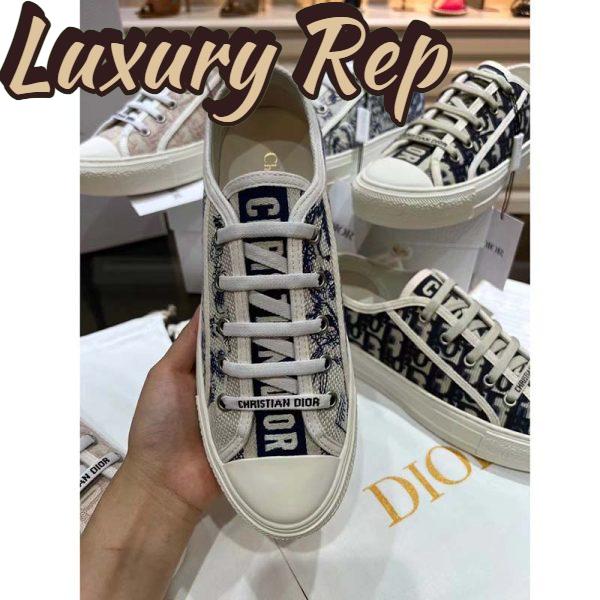 Replica Dior Women Walk’n’Dior Sneaker Blue Toile De Jouy Embroidered Cotton 4