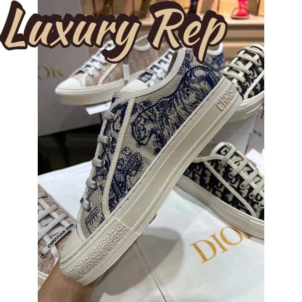 Replica Dior Women Walk’n’Dior Sneaker Blue Toile De Jouy Embroidered Cotton 5