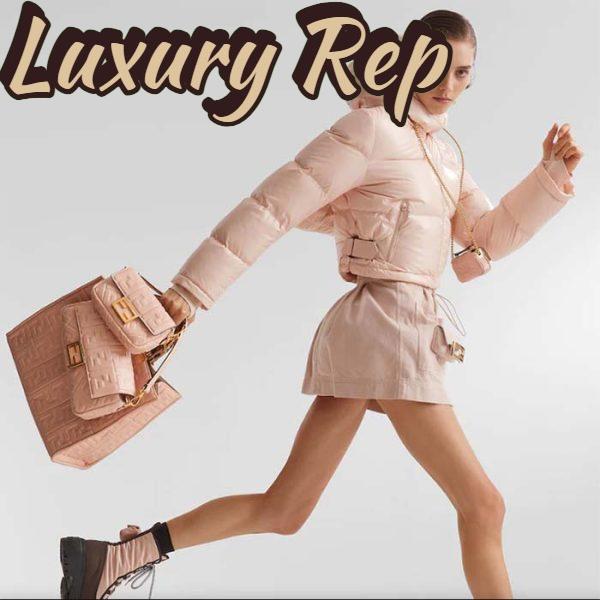 Replica Fendi Women FF Sunshine Medium Pink Leather Shopper 11
