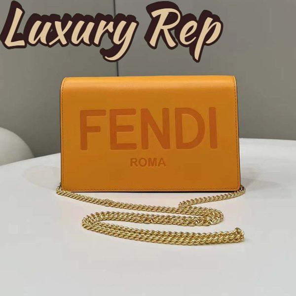 Replica Fendi Women FF Wallet On Chain Brown Leather Mini Bag 3