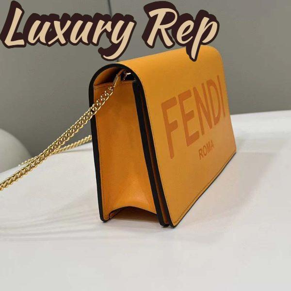 Replica Fendi Women FF Wallet On Chain Brown Leather Mini Bag 5