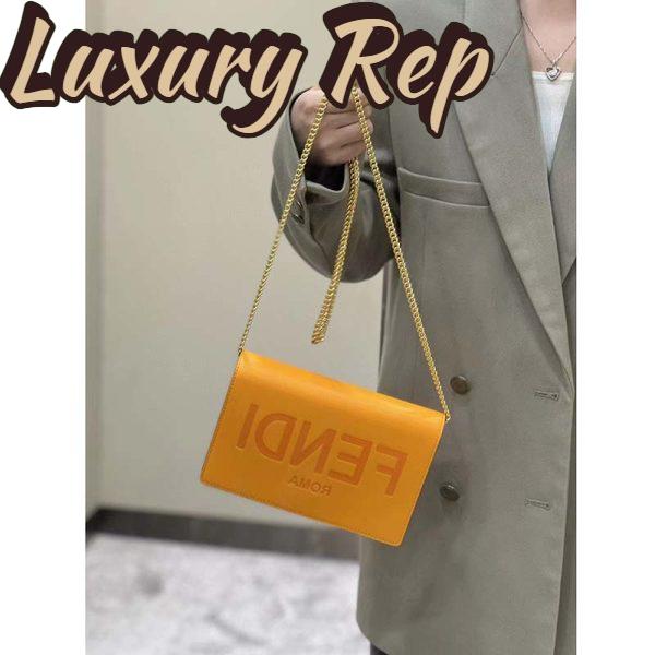 Replica Fendi Women FF Wallet On Chain Brown Leather Mini Bag 12