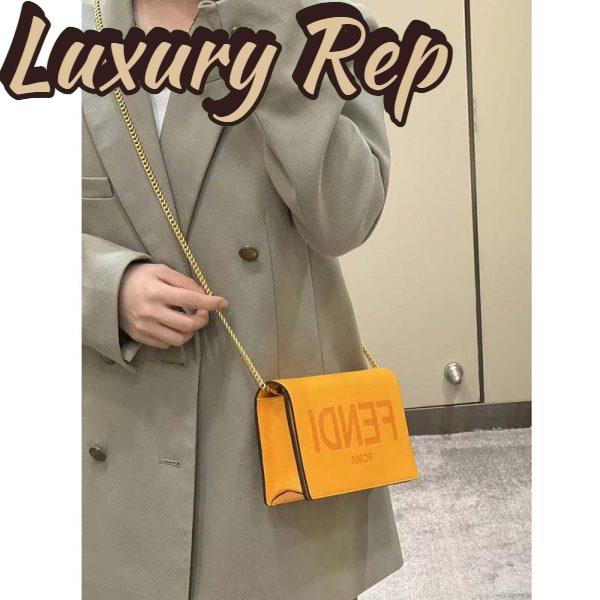 Replica Fendi Women FF Wallet On Chain Brown Leather Mini Bag 13