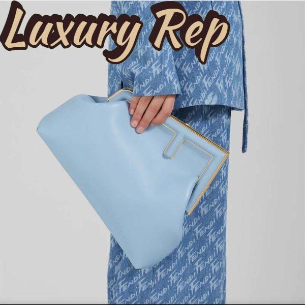 Replica Fendi Women First Medium Light Blue Leather Bag 11