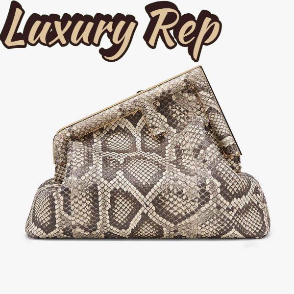 Replica Fendi Women First Medium White Python Leather Bag