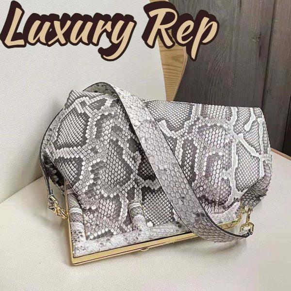 Replica Fendi Women First Medium White Python Leather Bag 6