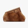 Replica Fendi Women First Small Beige Leather Bag with Exotic Details 13