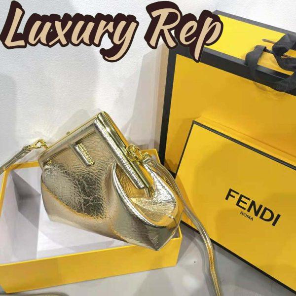 Replica Fendi Women First Small Gold Laminated Leather Bag 6