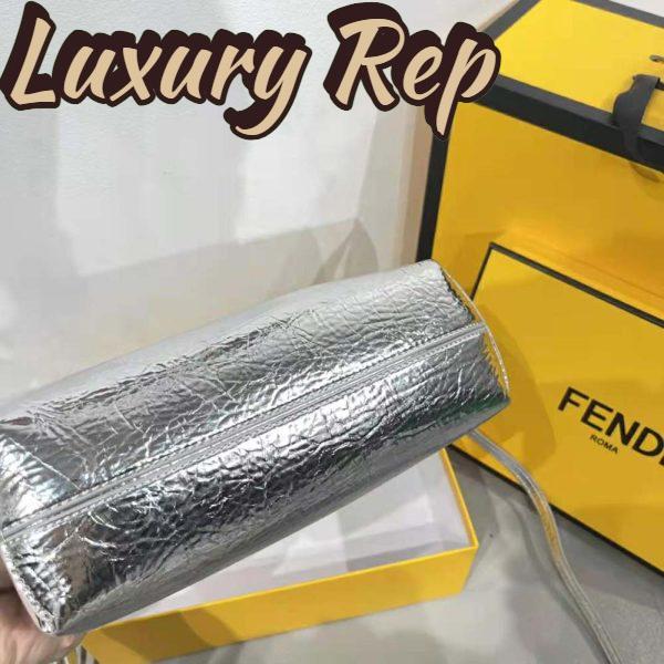 Replica Fendi Women First Small Silver Laminated Leather Bag 7