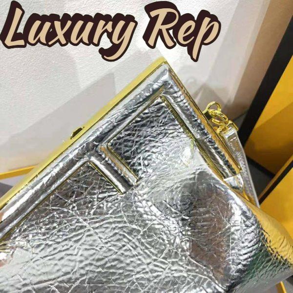 Replica Fendi Women First Small Silver Laminated Leather Bag 9